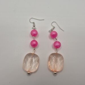 Pink and Peach Dangle Earrings